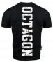 Tričko Octagon v černém provedení, na přední straně velký nápis Octagon Fight Wear a dva nápisy Octagon u krku na každé straně. 